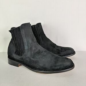 George Esquivel Black Suede Leather Chelsea Boot Men Size 10 California